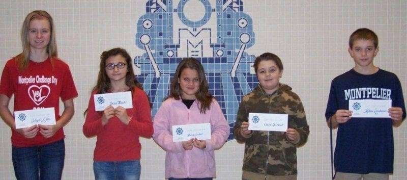 Word of the Month was Helpfulness ... From Left to Right: 8th grade: Caitlyn Nixon, 5th Grade: Grace Beck, 3rd Grade: Olivia Custer, 4th Grade: Jacob Gilmour, 7th Grade: Peyton Lamberson Not Pictured: 6th Grade: Aaron Stoy