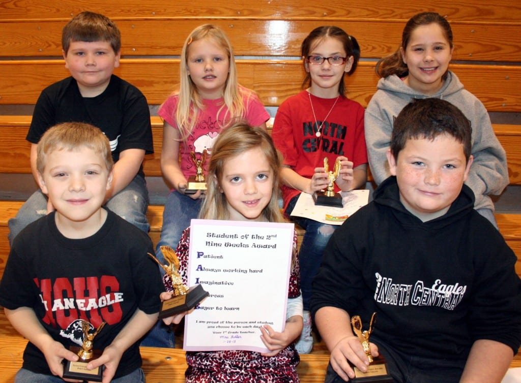 North Central Elementary School recognized Good Citizens in grades 1-3 for the second nine weeks. Award winners are first row Joseph Burt, Paige Oxender, Edward Middleton; second row Coltan Willson, Abigail Farbrother, Heather Farren, and Riley Brown. Missing from the photo is Richelle Johnson