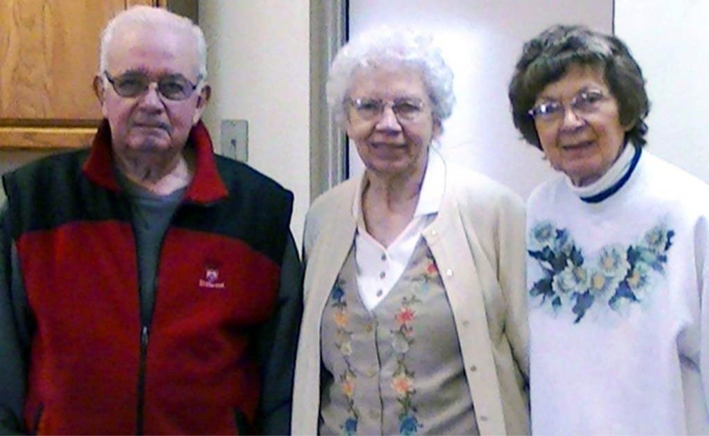 BIRTHDAYS ... The Stryker Senior Center held its monthly birthday celebration Thursday, January 10. Celebrating birthdays this month are, from left, Jerry Coy, Marjorie Brown, and Donna Hancock.