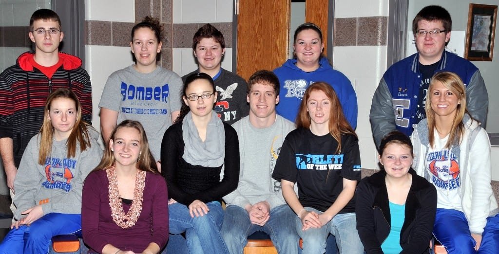 TEAM ALPHA … Comprising Edon High School’s 2013 Mock Trial Team Alpha are seniors, seated from left, Andrea Headley, Becky Fisk, Ciera Mocherman, Dakota Parrish, Sabrina Brown, Meredith LaDuke, Sydney Stoll, and standing, from left, Lucas Wertman, Chelsey Handy, Kalyn Lyman, Desiree Howard and Chandler Siebenaler.