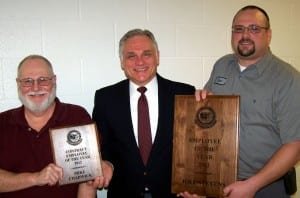 CCNO ... Pictured, left to right, is Contract Employee of the Year Mike Chadwick; CCNO Executive Director Jim Dennis; and CCNO Employee of the Year Joel Stephens.