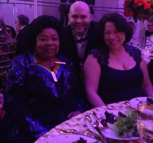 JUST HANGING OUT WITH AN OPERA STAR AND AN ASSOCIATE SUPREME COURT JUSTICE ... Robert Kerr stops to take a photograph with opera star Martina Arroyo (left) and Supreme Court Associate Justice Sonia Sotomayor (right).