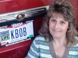 Kim and her license plate